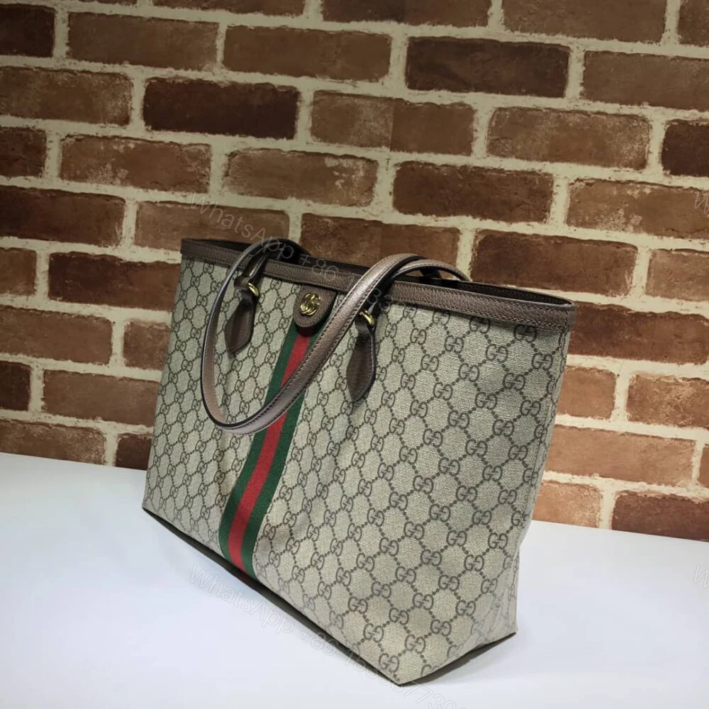 View 2 of Gucci Ophidia Large Tote Bag Beige And Dark Brown GG Supreme 38Cm 631685 96IWB 8745