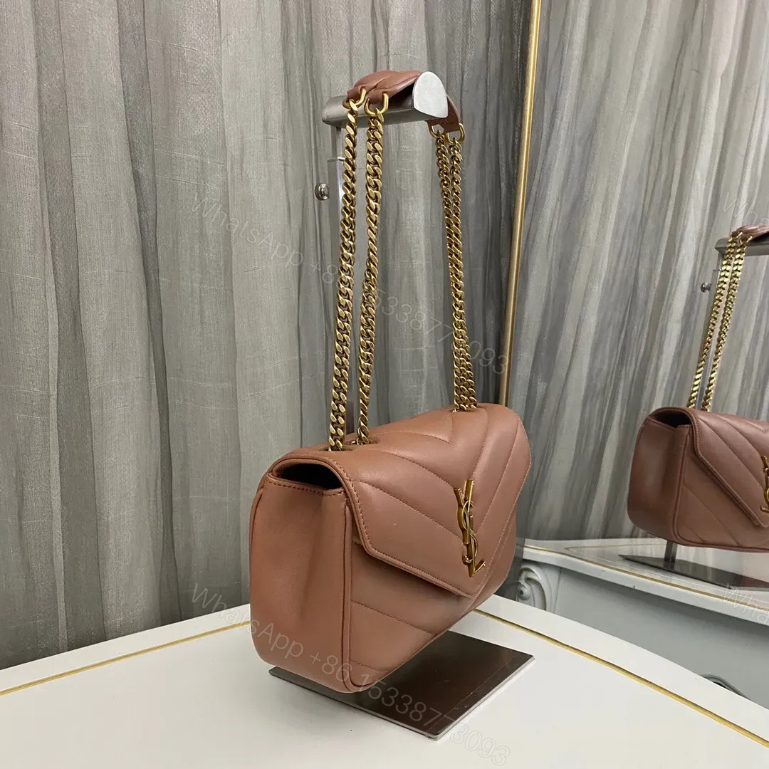 View 3 of YSL Loulou medium in Matelassé Lambskin HORTENSIA