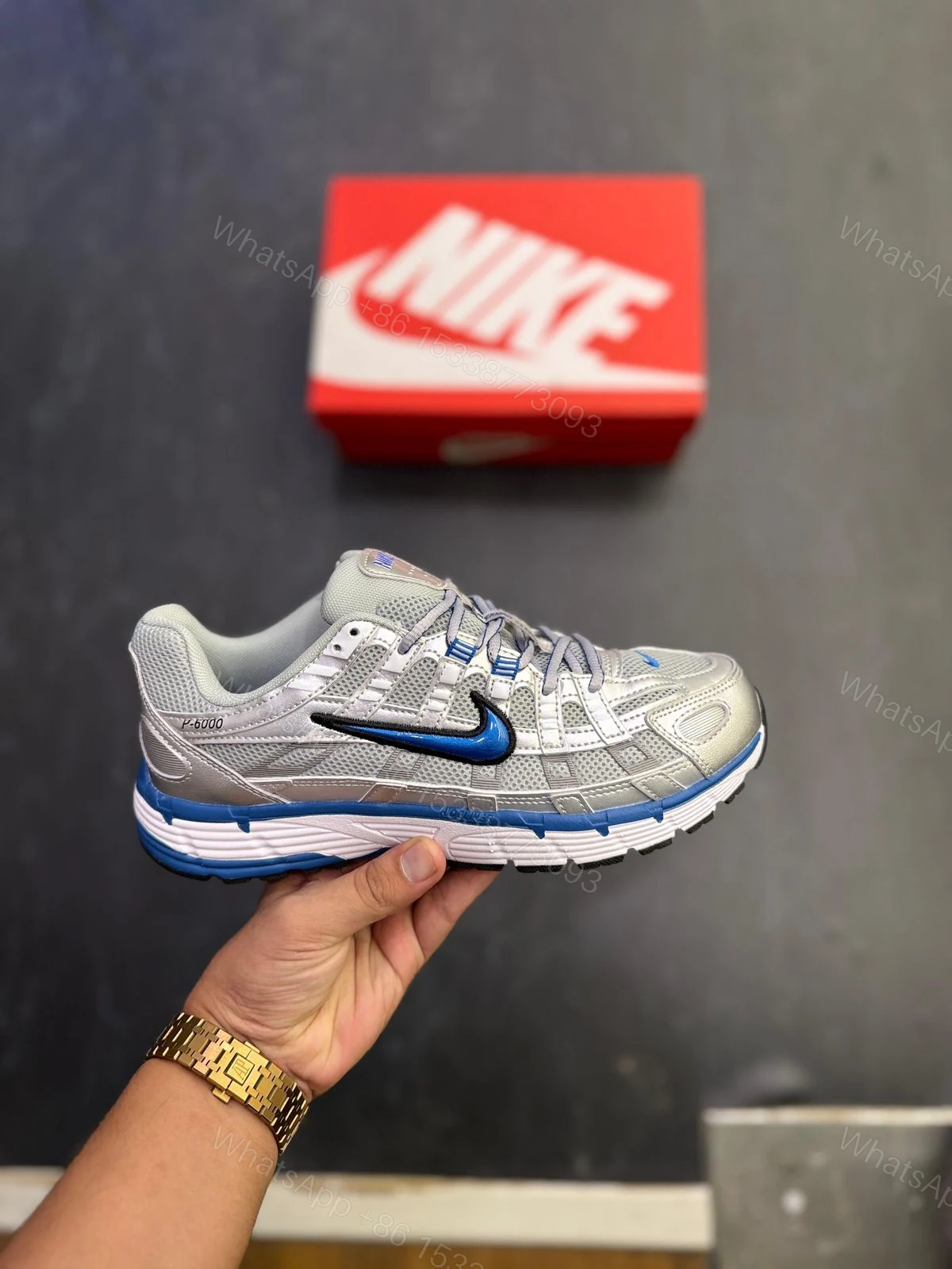 View 3 of FIRST COPY NIKE P-6000 TRAINER METALLIC BLUE TICK