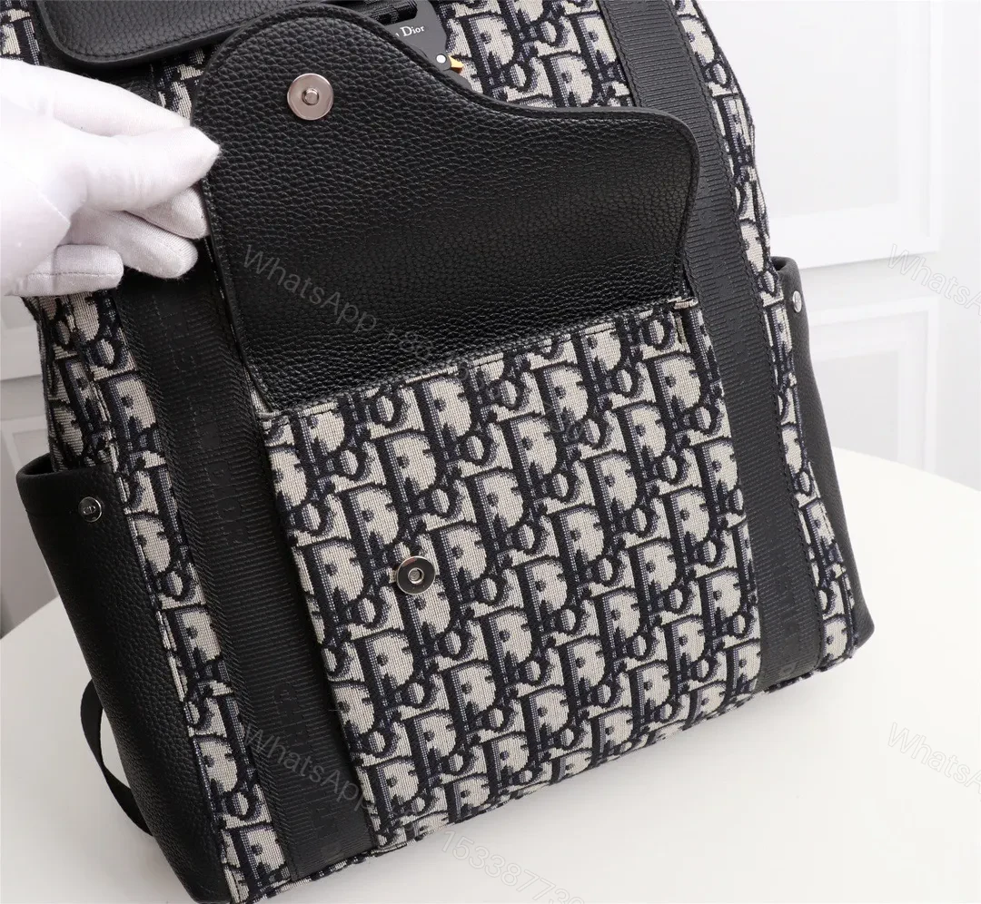 View 4 of Monogram Patterned Backpack: Luxe Utility, Durable Carryall