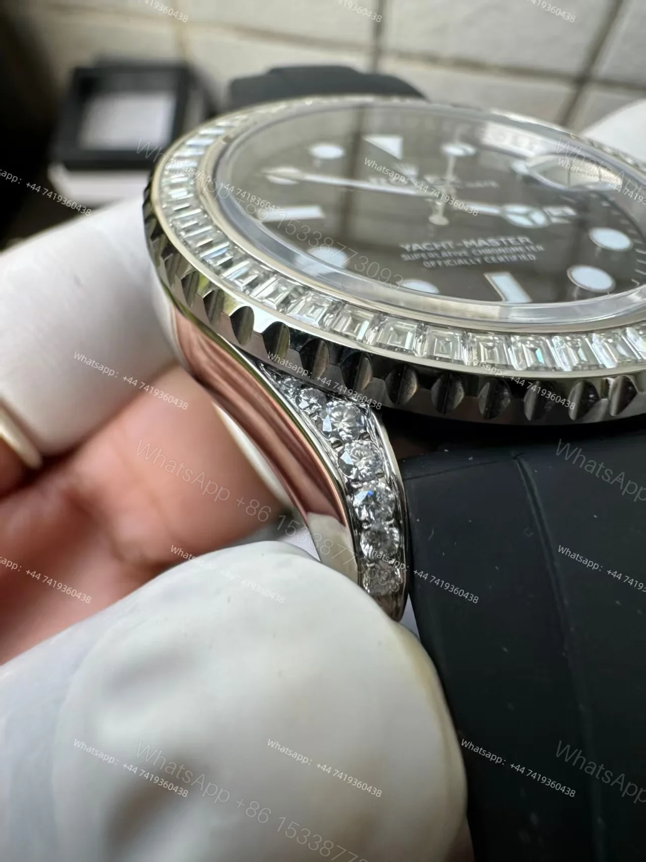 View 6 of Rolex Yacht-Master 226679TBR 1:1 Replica 42MM Moissanite Diamond Lugs and Dial 3235 Movement Super Clone Watch