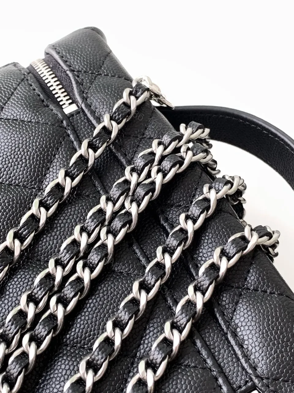 View 4 of Quilted Black Calf Leather Compact Handbag - Chic Versatile Luxury