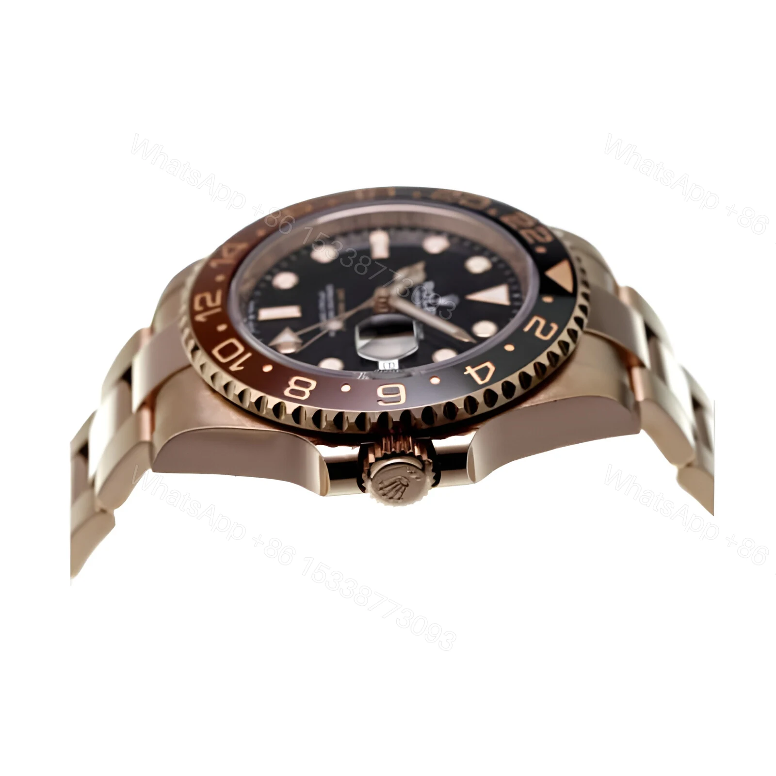 View 3 of Rolex GMT-Master II 126715CHNR-0001 Rose Gold Automatic Black Dial Oyster Replica