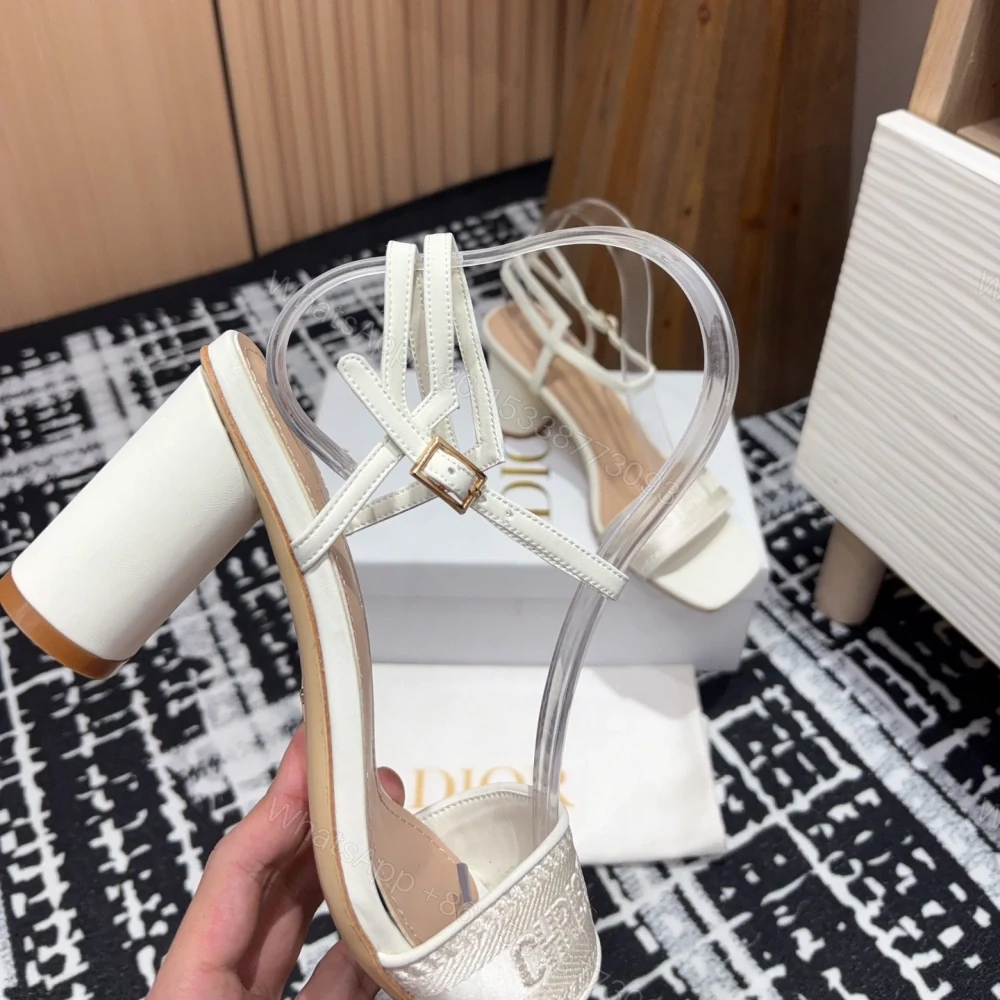 View 7 of 高仿Dior*Dway系列KDQ853一字高跟刺繡涼鞋金色免檢版