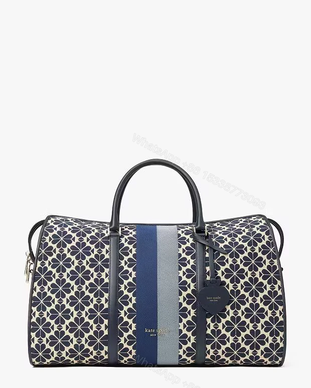 View 2 of Kate Spade New York Flower Jacquard Premium Classic Duffle Bag First Copy | AAA+ Replica