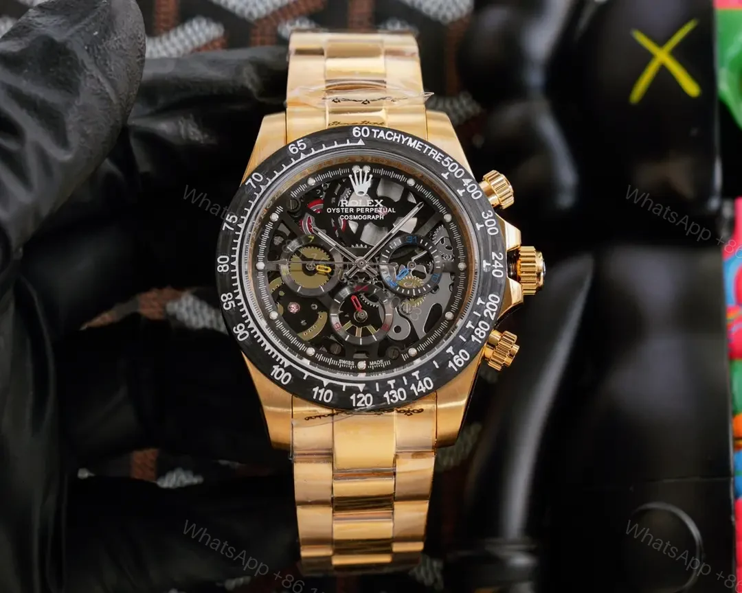 Best Rolex Daytona Skeleton replica 43MM Gold Oyster Bracelet Edition ROLEX-DAYTONA-SKEL-GOLD-43 — view 1