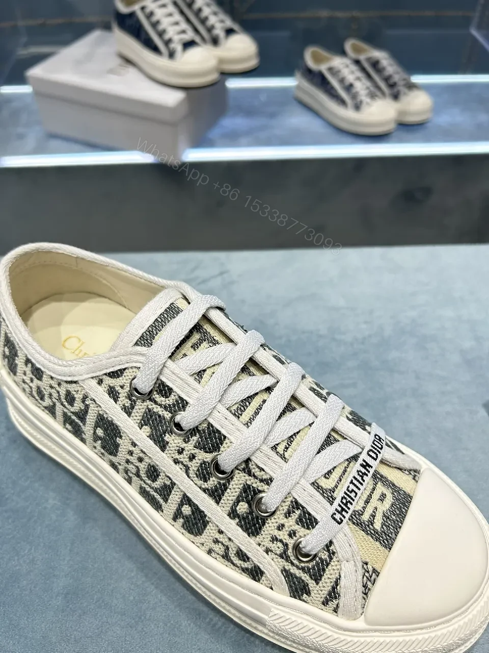 View 5 of Monochrome Textured Low-Top Sneakers with Luxe Monogram Texture