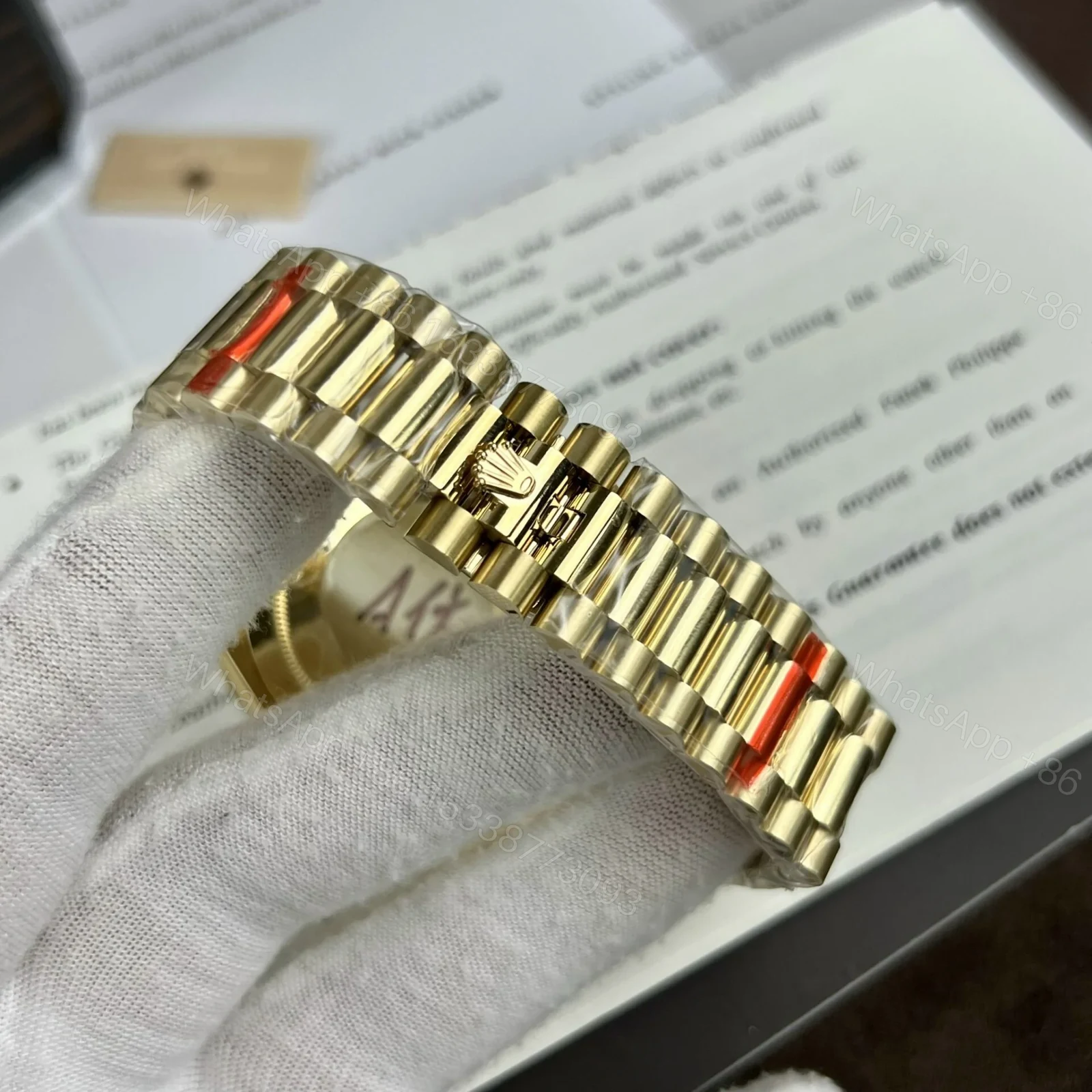 View 9 of Superclone Rolex Day-Date White Mother-of-Pearl Diamond Dial 128238-0123 36 mm