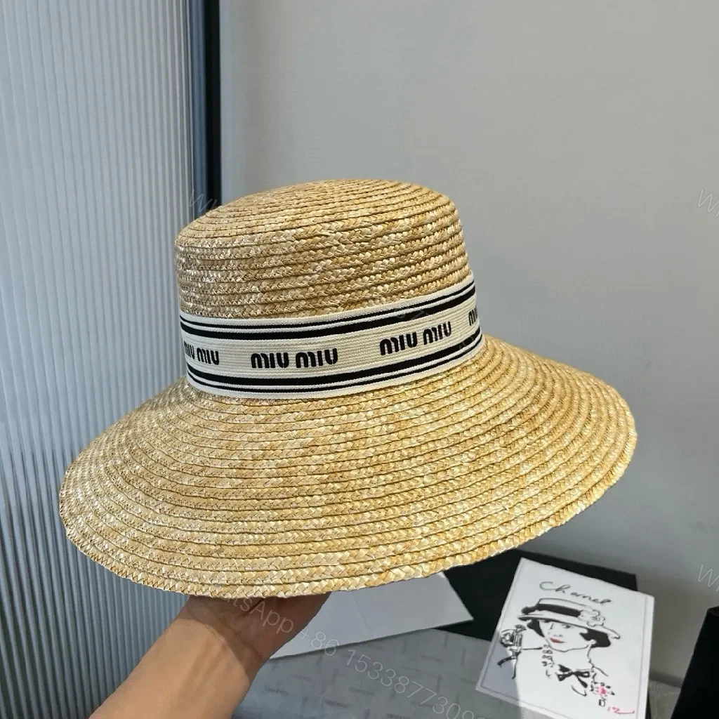 View 3 of Straw Sunhat + Beige Straw + Classic + Subtle Logo Detail + Hat
