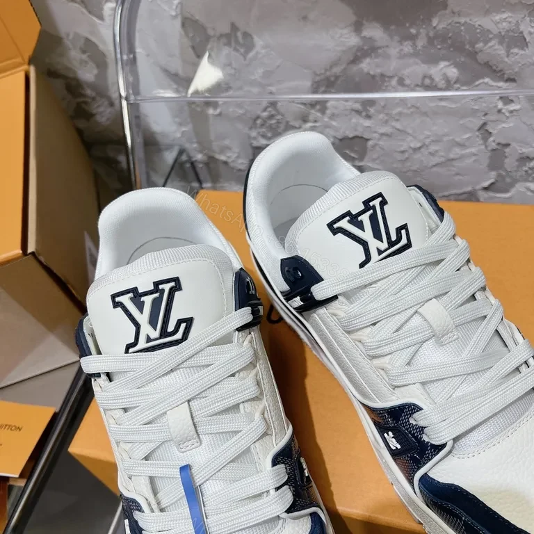 View 7 of Modern LV Monogram Luxe Sneakers - Contrast Panel High-Tops