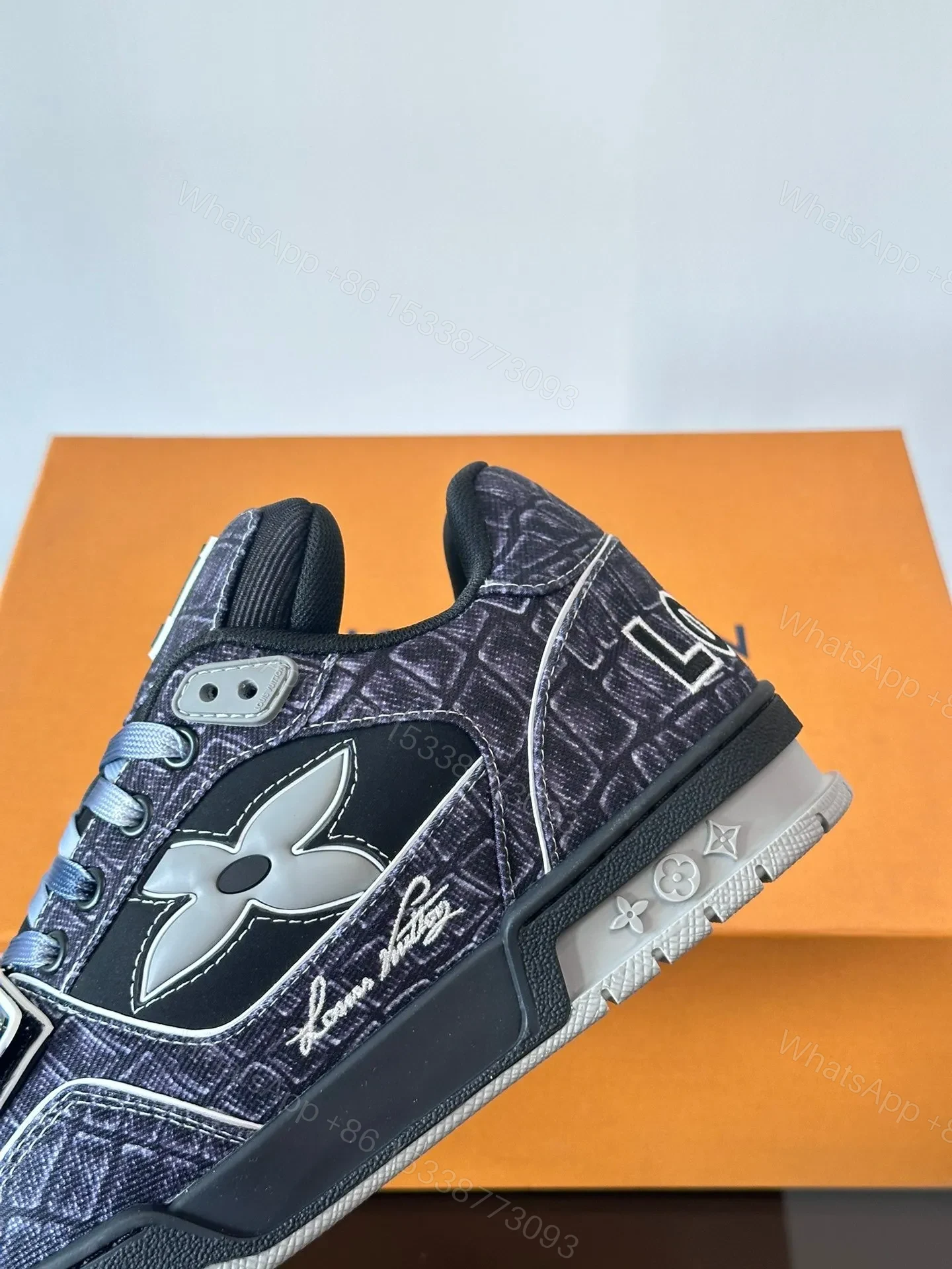 View 6 of LV Men Black Fabric Sneakers