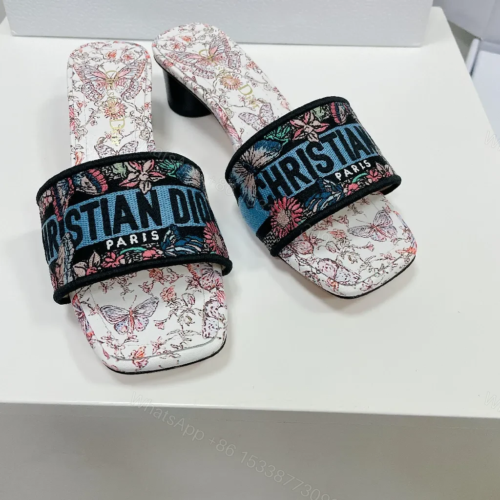 View 2 of Floral Slides + Satin Strap + Luxe Couture + Signature Logo Slide
