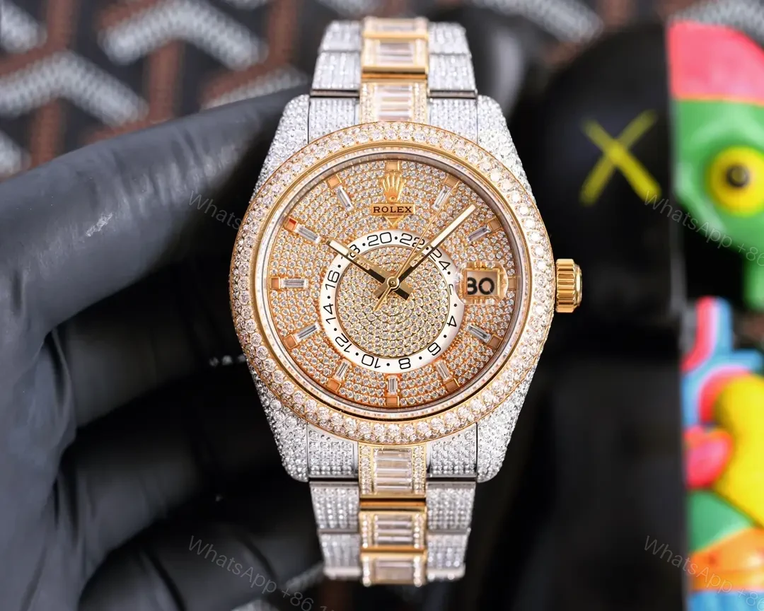 Best Rolex Sky Dweller Diamond replica 42MM Two-Tone Oyster Bracelet Edition RG-SKYDWELLER-DIAMOND-TT-OYSTER-42 — view 1