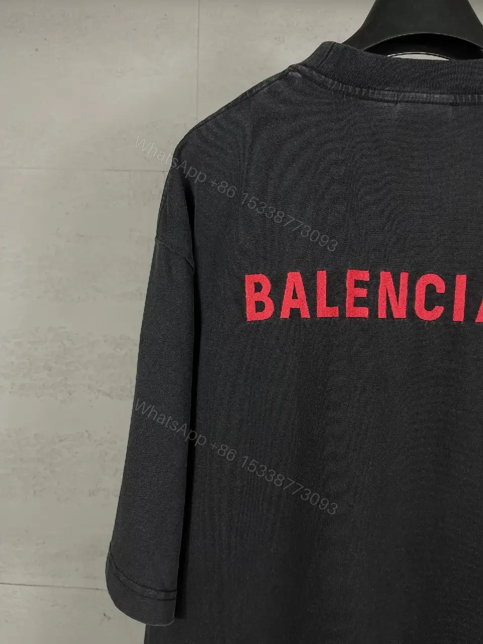 View 3 of Oversized Black Tee Dress with Subtle Red Logo, Modern Couture Edge