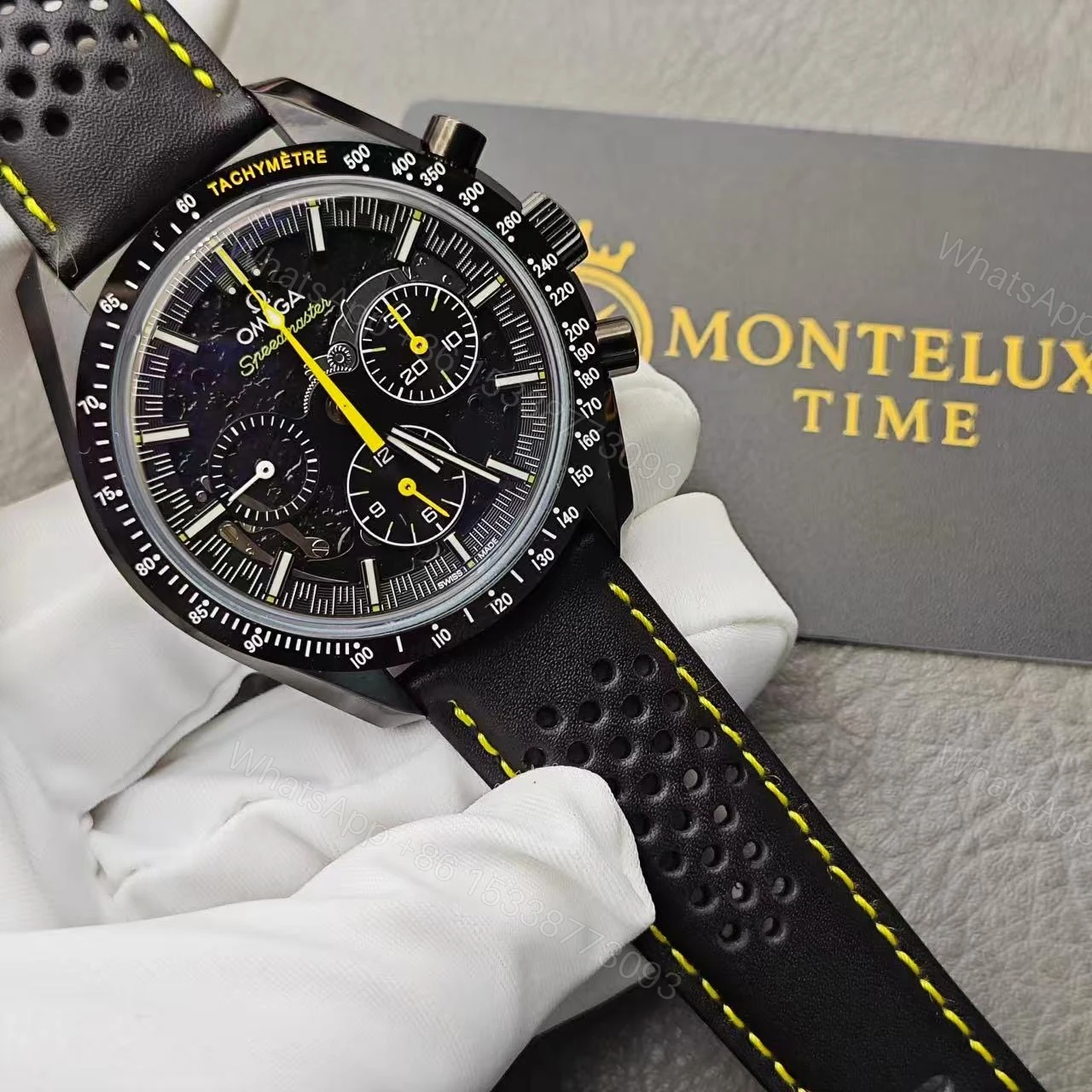View 16 of Replica Omega Speedmaster Men Automatic Black Leather Watch O31192443001001