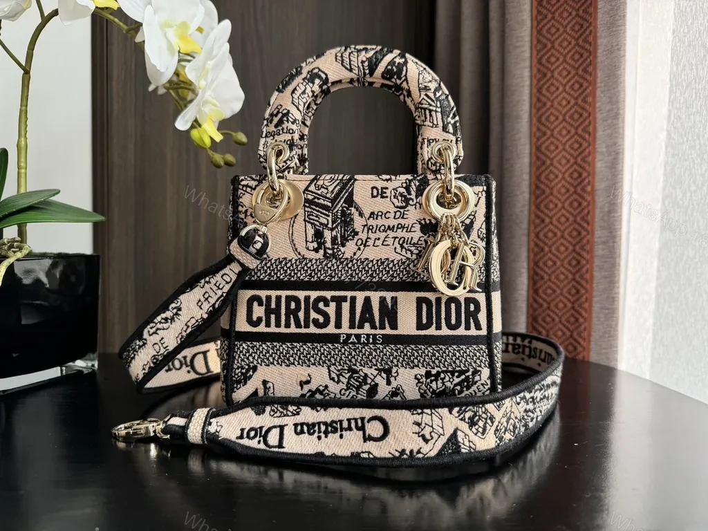 Patterned Dior-script Mini Bag: Luxe, Compact, Day-Night Ready — view 1