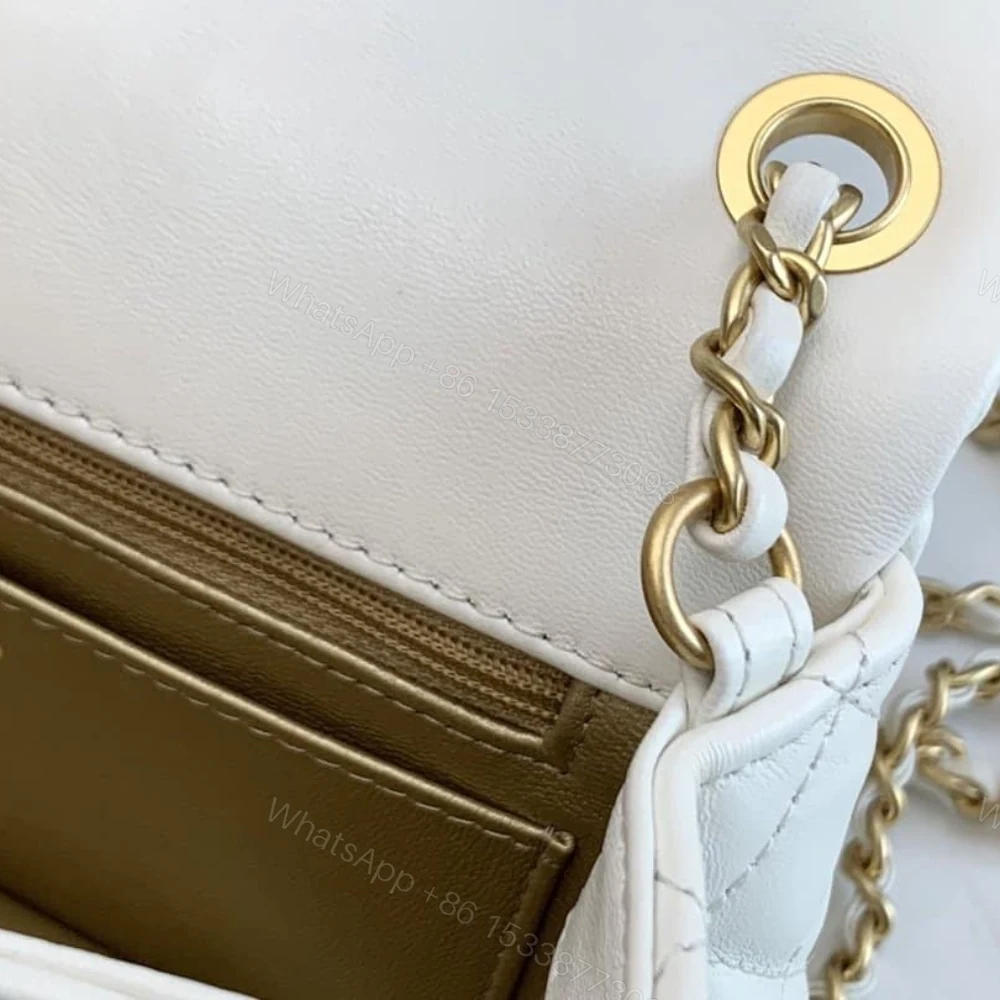 View 8 of Chanel Quilted Mini CC Pearl Crush Rectangular Flap White 20Cm