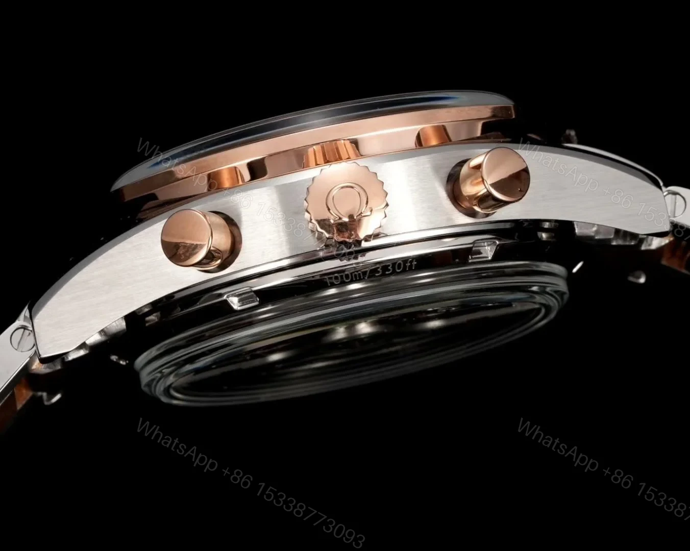 View 5 of Omega Speedmaster 57 Co-Axial Stainless Steel Red Gold Black Dial Bracelet 331.20.42.51.01.002