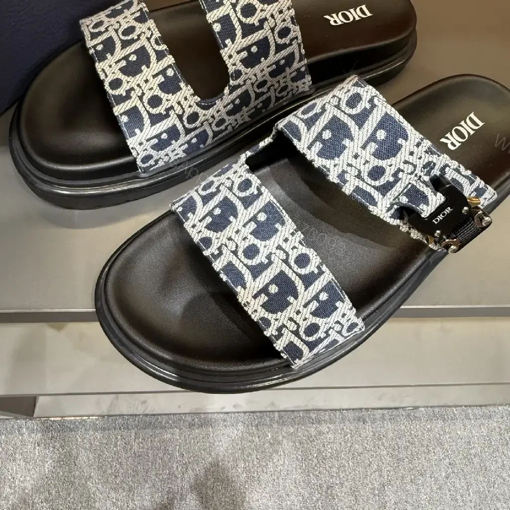View 4 of Jacquard Slide Sandals: Modern Luxury, Cushioned Comfort