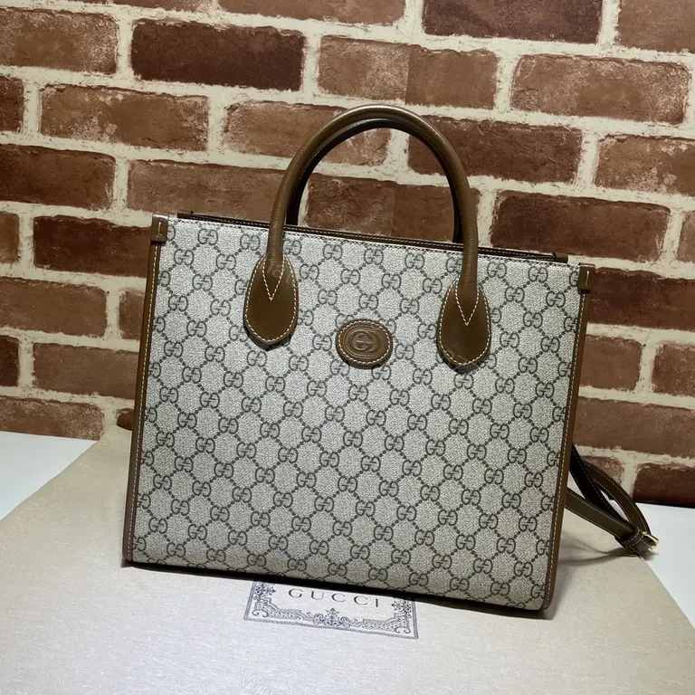 G GG Supreme Tote: Leather-Trim Luxury Carryall — view 1