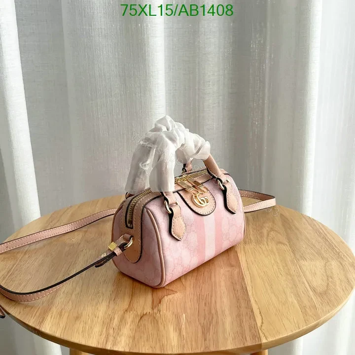 View 7 of Lookalike Gucci Ophidia Super Mini Pink GG Supreme Crossbody with Leather Handles RML852