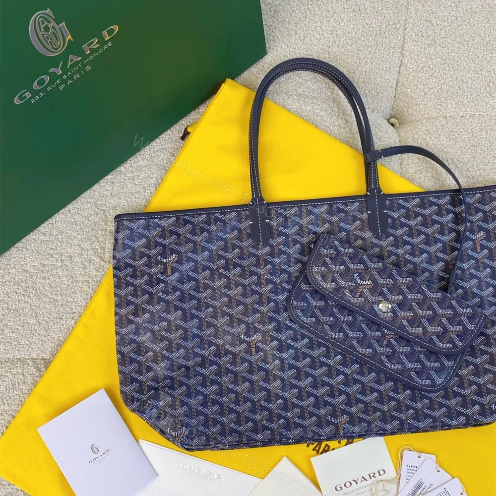 View 2 of 高仿Goyard*STLOUIE滿印Tote購物袋深藍中號免檢版
