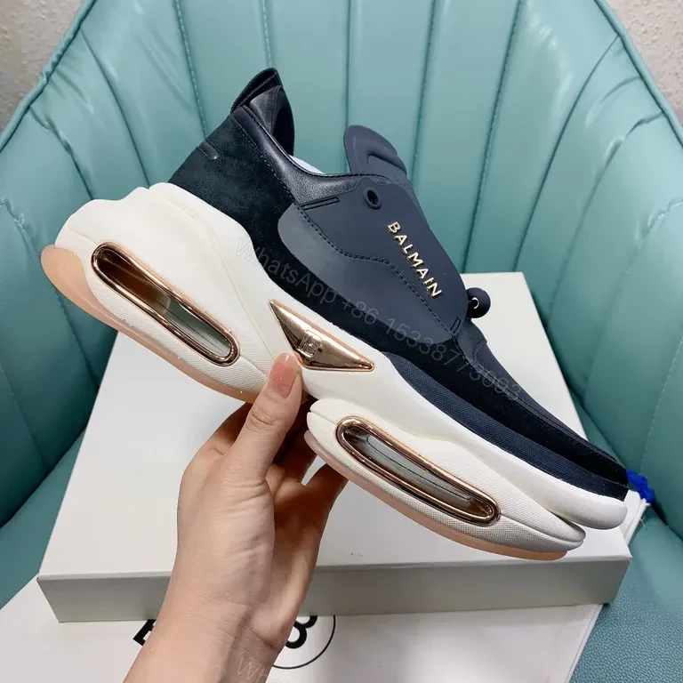 View 8 of Balmain Black Leather Runner: Luxury, All-Day Comfort Sneaker