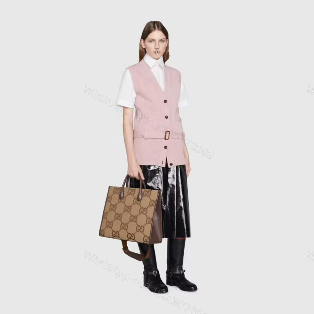 View 9 of Gucci Tote Bag With Jumbo Camel And Ebony Jumbo GG Canvas 37cm ‎678839 UKMDG 2570