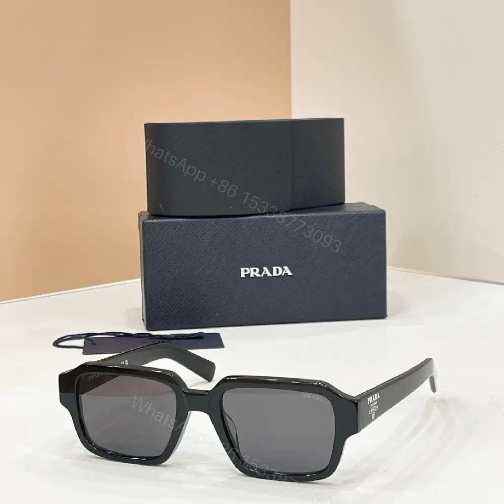 View 4 of Glossy Black Rectangle Sunglasses - Luxe Minimalism, All-Day Comfort