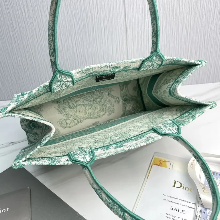 View 3 of Green Toile Signature Tote: Dior-Brand Structured Luxury Bag