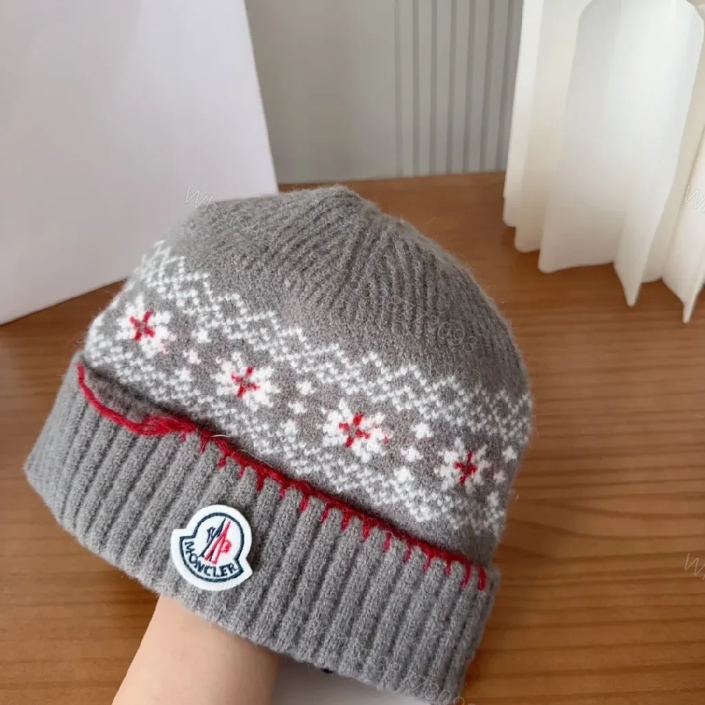 View 9 of Cozy Knit Beanie: Gray Nordic Pattern with Luxury Detail