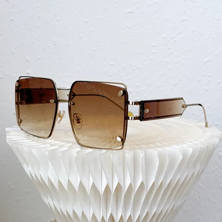 View 4 of Pink Rose-Glide Square Sunglasses: Rose-Gold, BVLGARI Style, UV400 Lenses