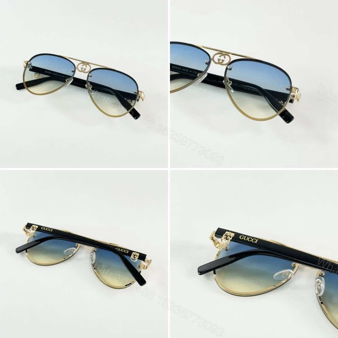 View 2 of First Copy Gucci 5118 Gold Green DC Sunglasses