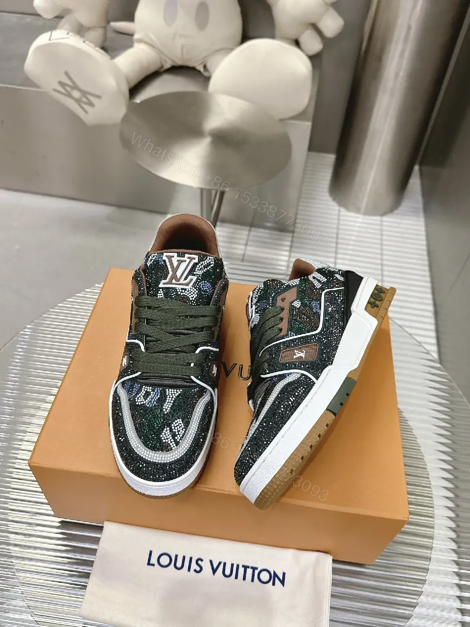 View 3 of Patterned Luxe Multicolor Glitter Sneaker – Luxe-Style High-Top