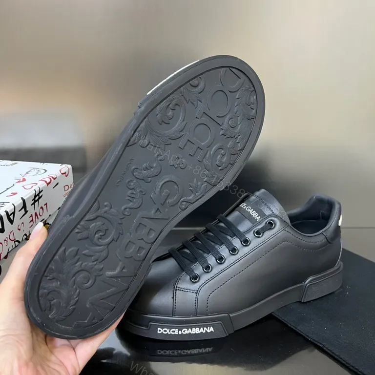 View 4 of All-Black Leather High-Tops: Subtle Luxury Everyday Sneakers