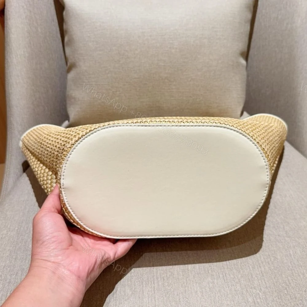 View 7 of Chanel Small Shopping Bag Braided Straw Beige White 25Cm