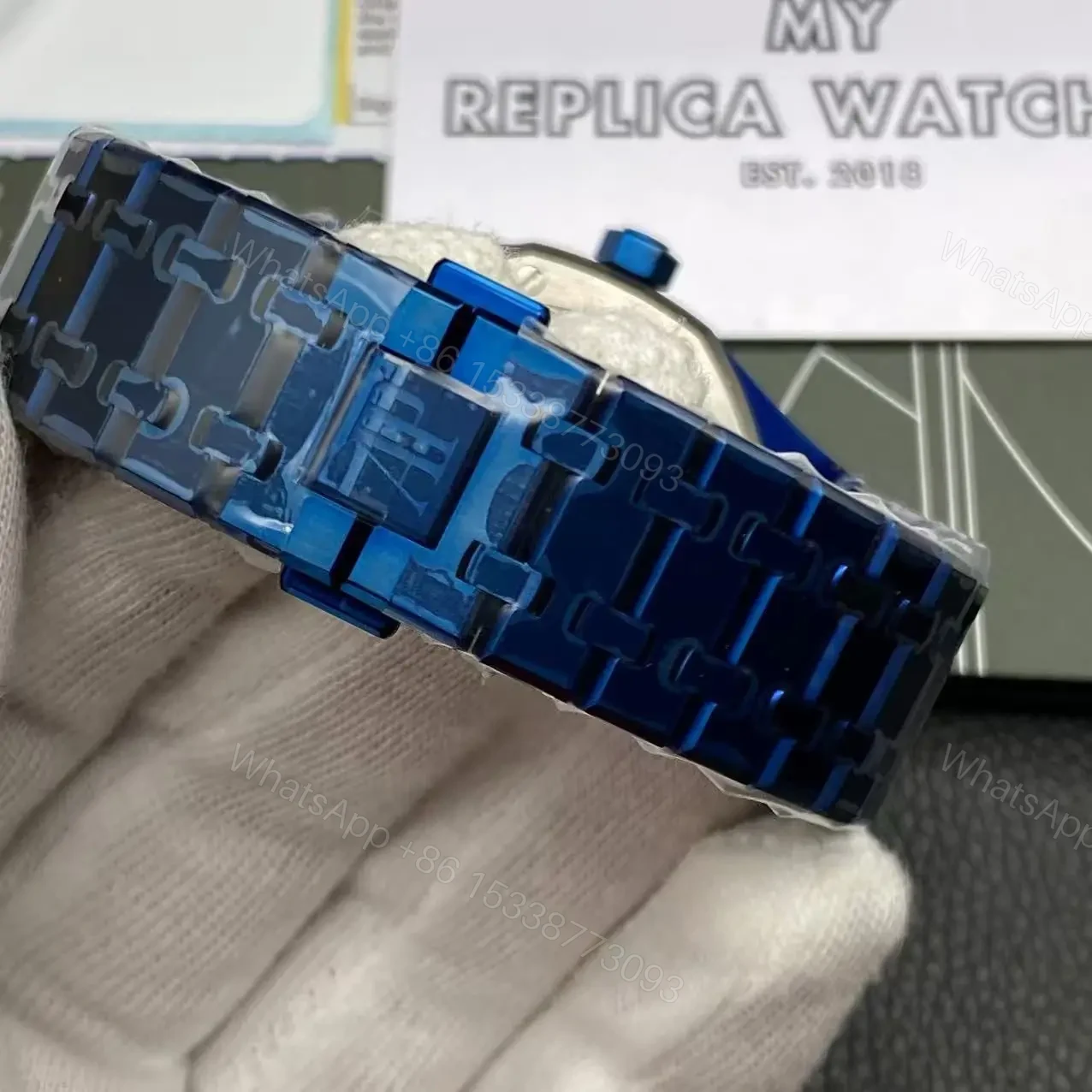 View 11 of Super Clone Audemars Piguet Royal Oak Perpetual Calendar Blue ( + Video )