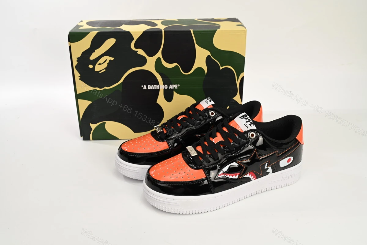 A Bathing Ape Bape Sta Low Mad Shark Orange Shark — view 2