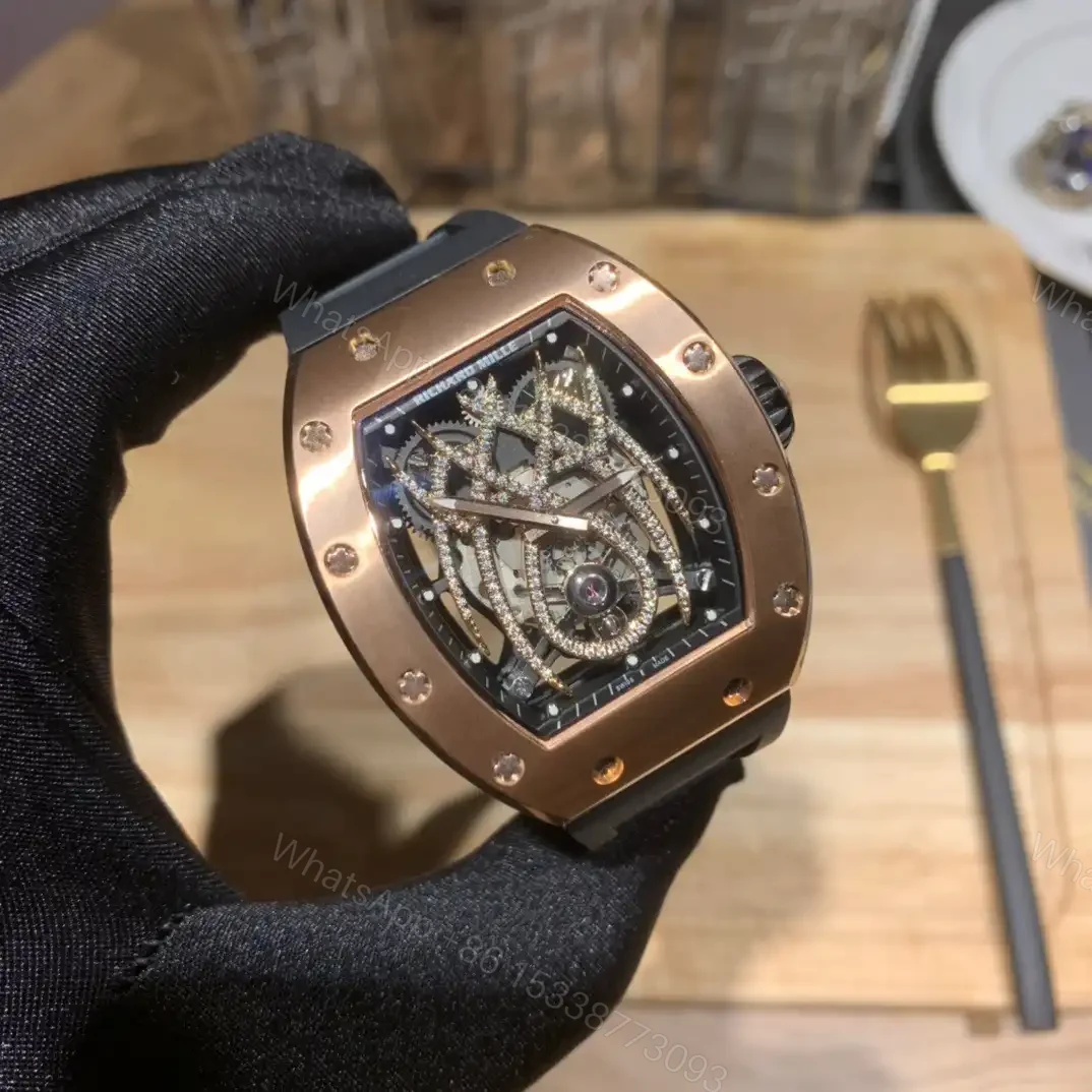 View 8 of Replica Richard Mille 19-01 Red Gold Black Strap