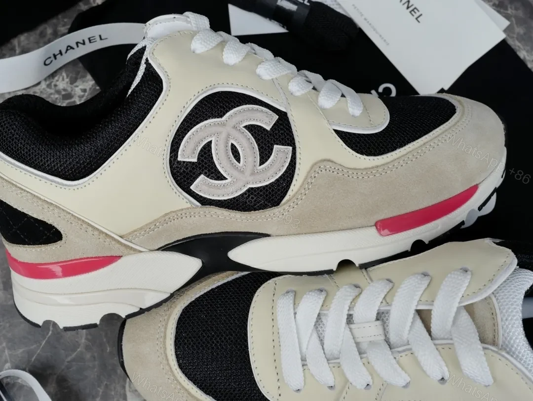 View 9 of Chanel-Inspired Trail Runner: Neutrals, Pink Accents, Luxe Comfort