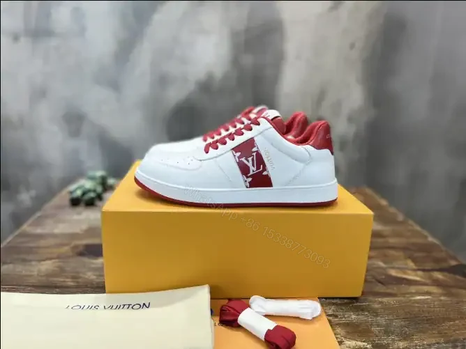 View 2 of LOUIS VUITTON RIVOLI LOW-TOP SNEAKERS IN WHITE AND RED – LSVT371