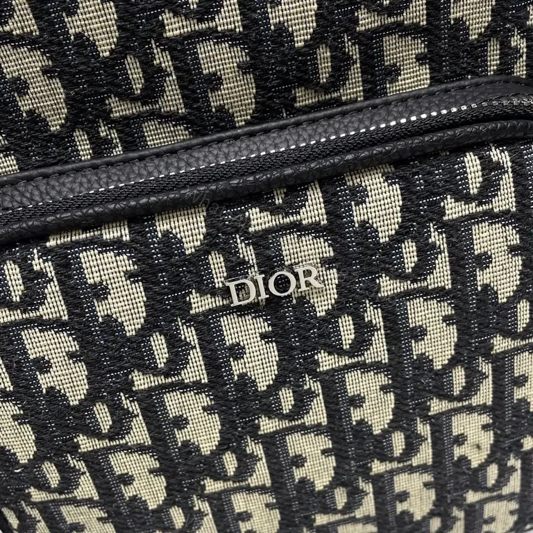 View 2 of Monogram Dior Backpack: Oblique Canvas, Black Leather, Luxe Daily Carry