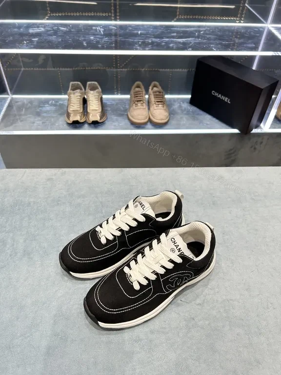 View 3 of Chanel-Inspired Black & White Sneaker: Luxury Comfort High-Tops