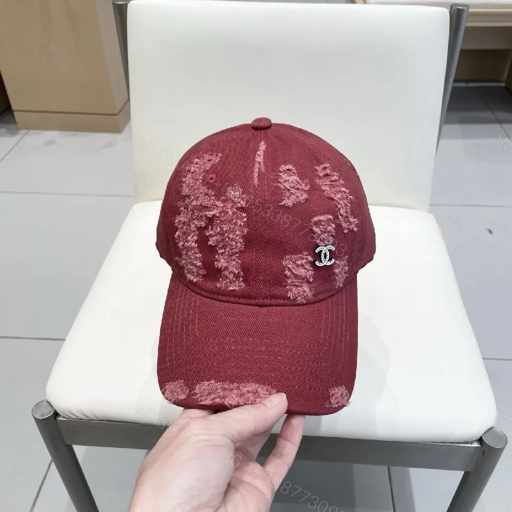 View 6 of Distressed Burgundy Cap: Luxe Texture, Subtle Logo, Everyday Wear
