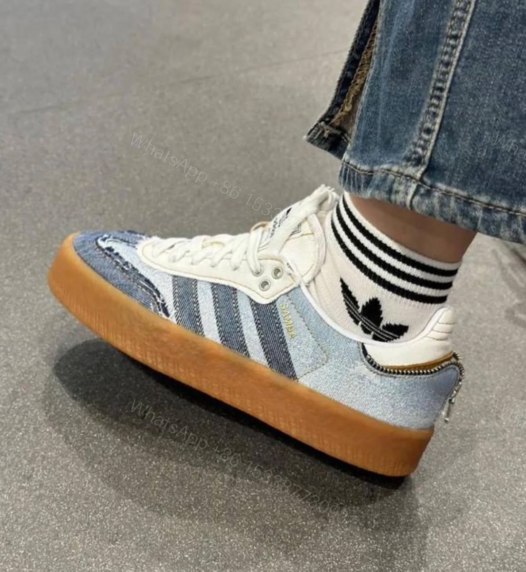View 4 of NEW ADIDAS OG x ATOMS SAMBA STACKED DENIM REPLICA SHOES