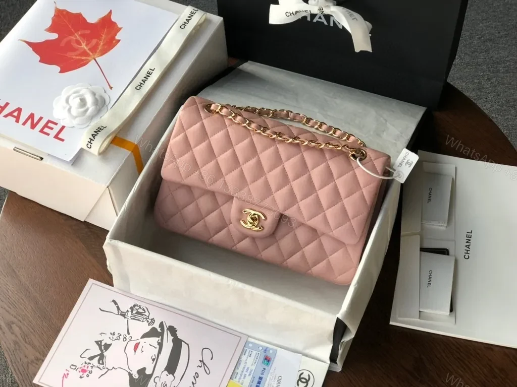 Soft Pink Quilted Chanel-Inspired Flap Bag — view 1