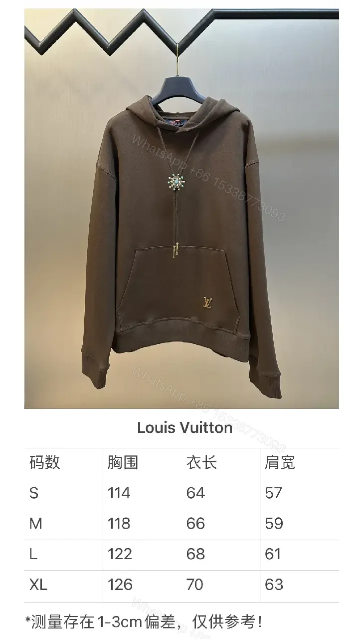 View 9 of Chocolate Cotton Hoodie: Luxe Hardware Minimalist Logo Style Hoodie
