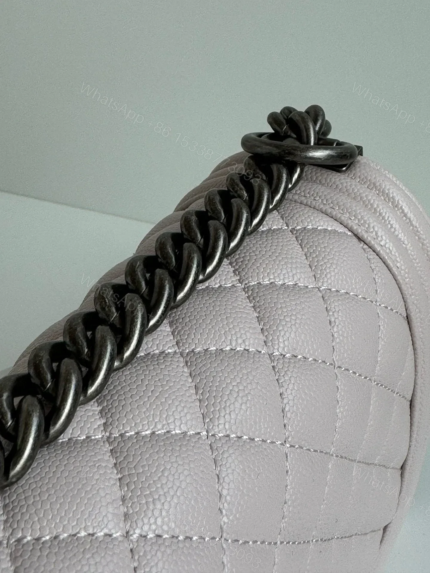 View 6 of CHANEL BOY BAG MEDIUM 25 IN PINK CALFSKIN