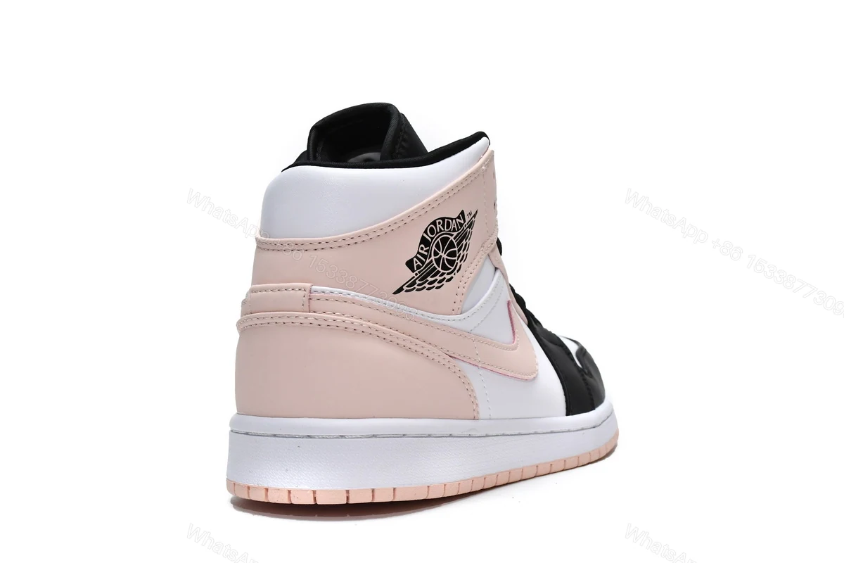 View 5 of Air Jordan 1 Mid Crimson Tint Toe (GS) 554725-133
