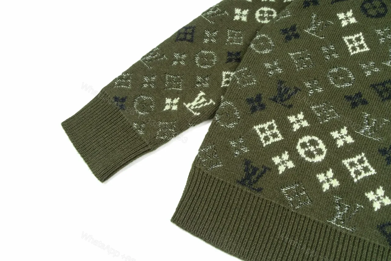 View 7 of Olive Monogram Knit: Rich Texture, Subtle Luxury Knitwear